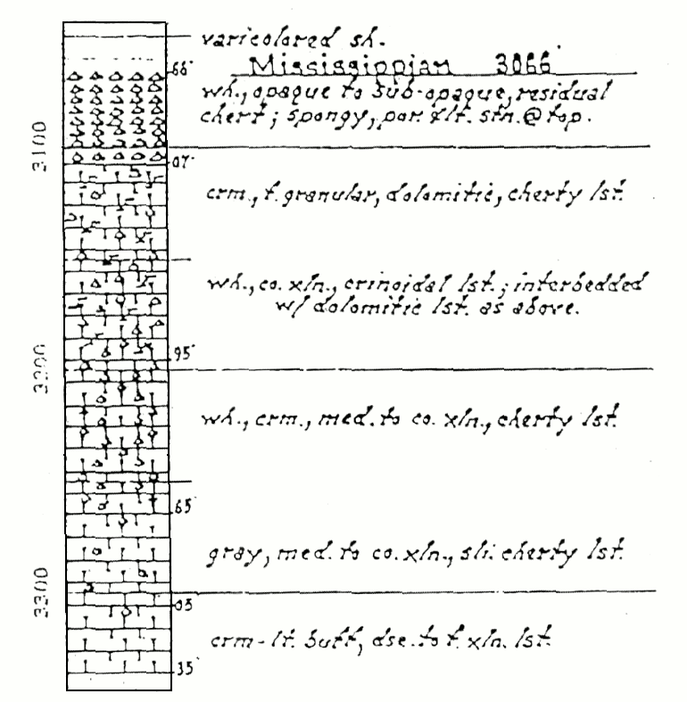 Drill-cuttings from a Mississippian Chat section from a well in Cheyenne County.