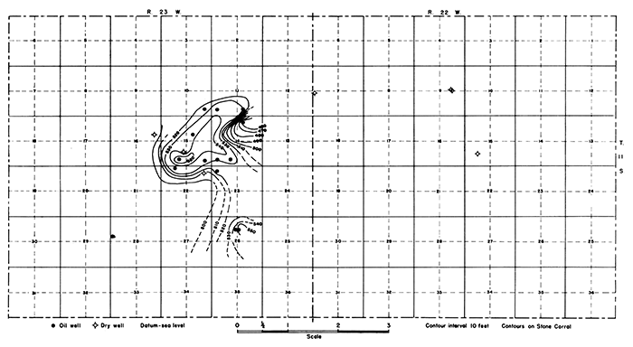 Structural map of the Wakeeney oil field.