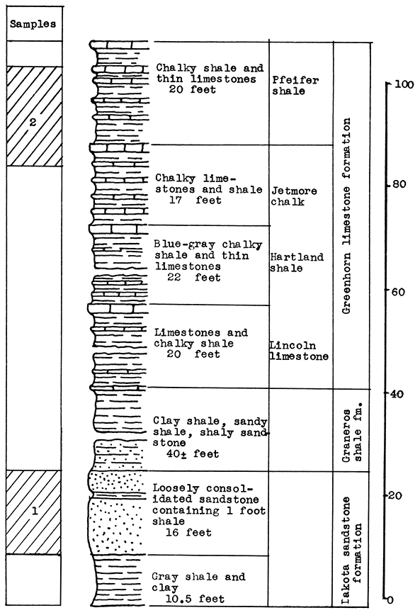 Stratigraphic section of outcrops north of Russell.