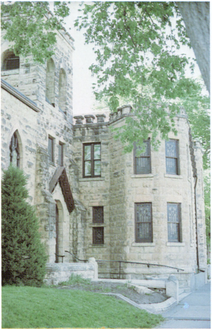 Color photo of a portion of the First Southern Baptist Church at Abilene.