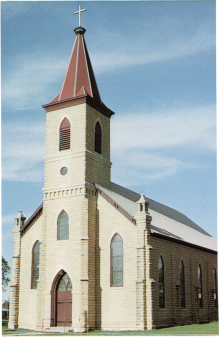 Color photo of Saint Joseph's Church at Liebenthal (south of Hays).
