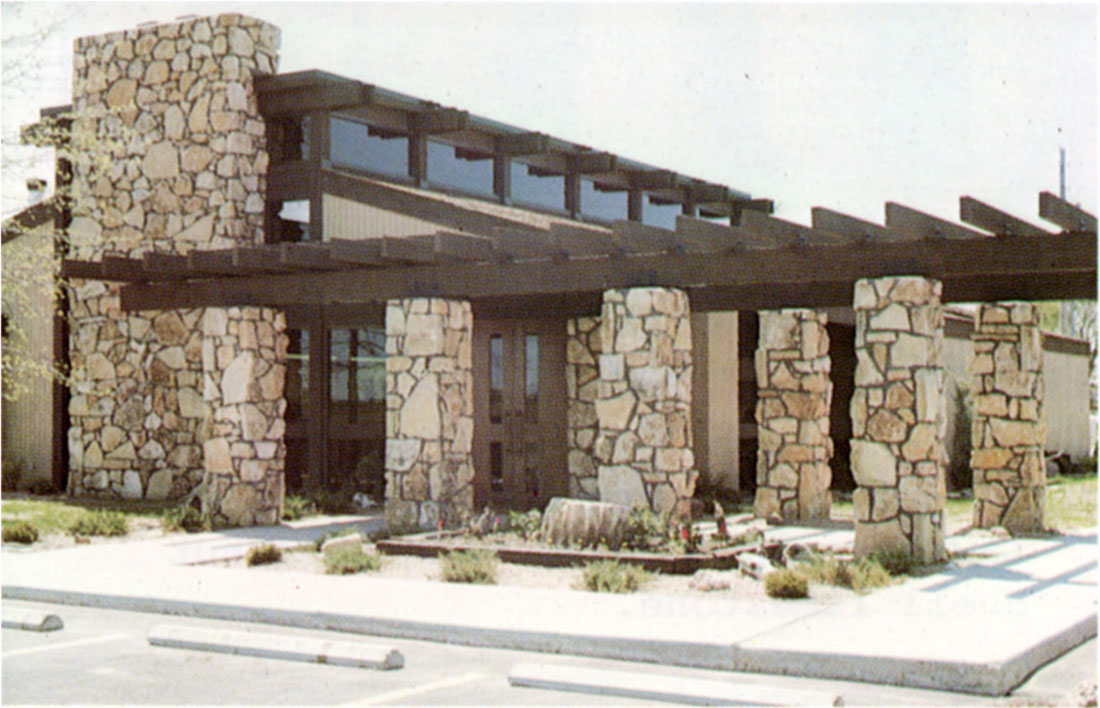 Color photo of the Chisholm Trail State Bank in Wichita (Silverdale rubble).