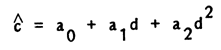 Calcite content = a0 + a1d + a2d^2.
