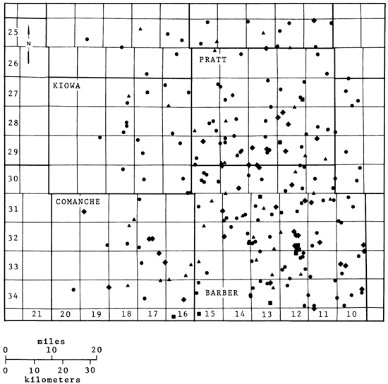 Well control better in eastern part of study area, not as many in western Kiowa or Comanche counties.