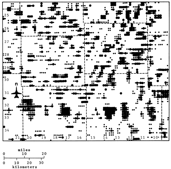 Second derivative map of magnetic field intensity in study area.