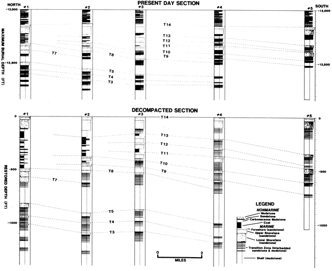 Output of a computer model compared to present day section.