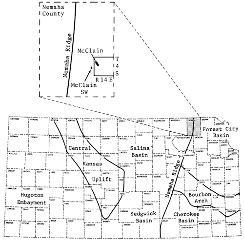 Cores located Nemaha County at the north end of the Nemaha ridge in Kansas.