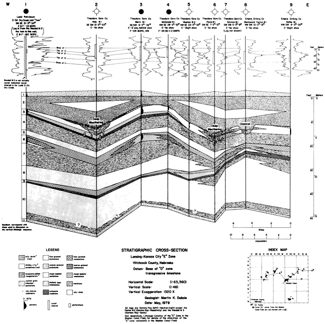 Cross section created by 9 wells.