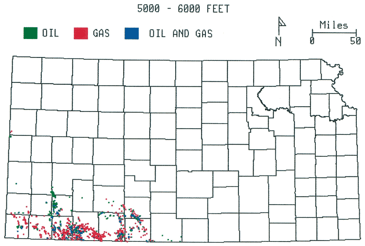 5000 to 6000 feet: Oil and gas in SW Kansas.