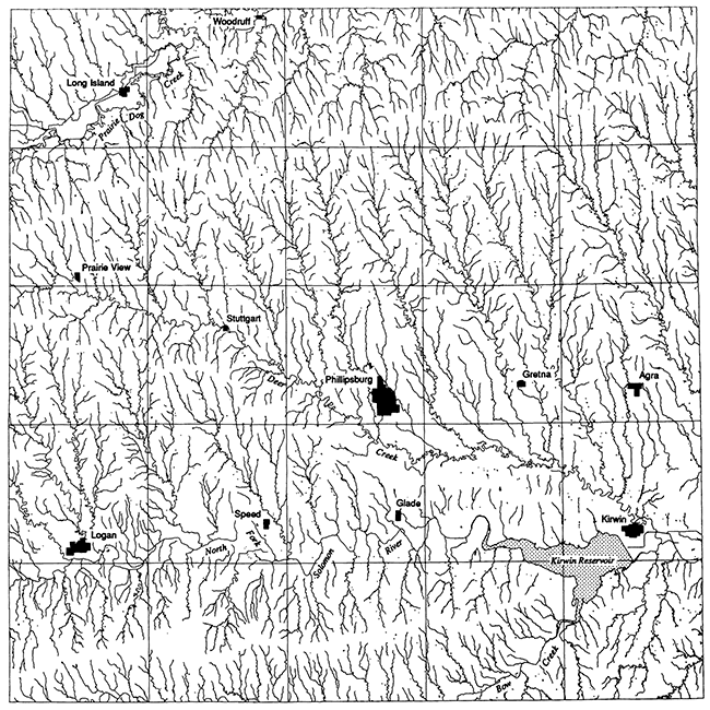 Streams, rivers, and reservoirs for Phillips County.