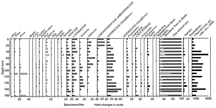 Pollen record for Muscotah Marsh.