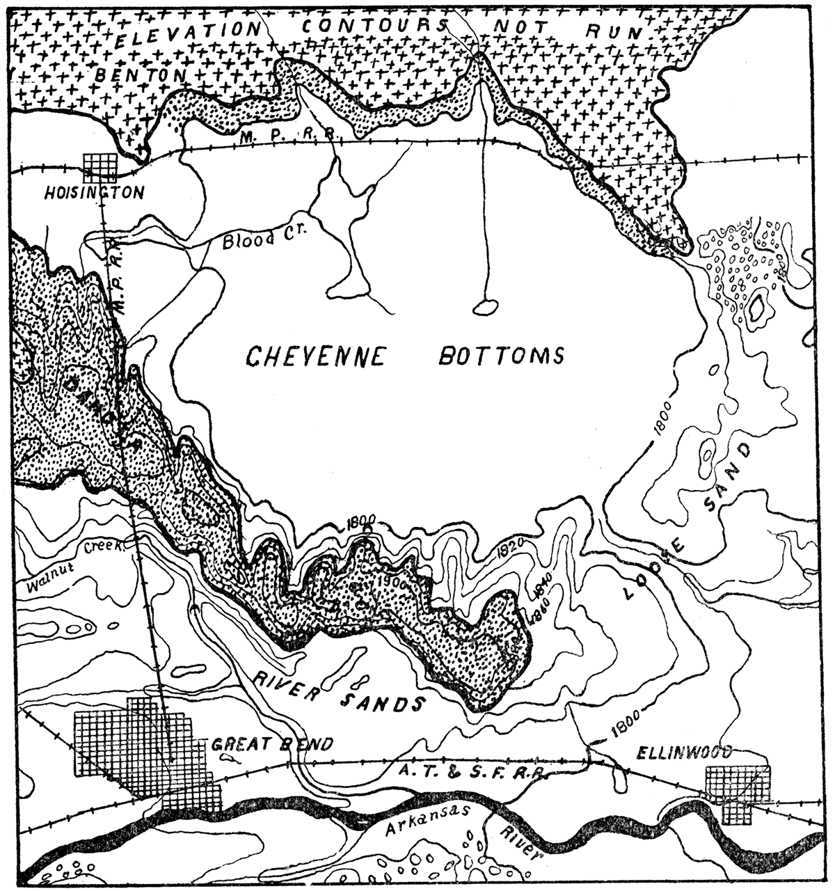 A map of Cheyenne Bottoms, near Great Bend.