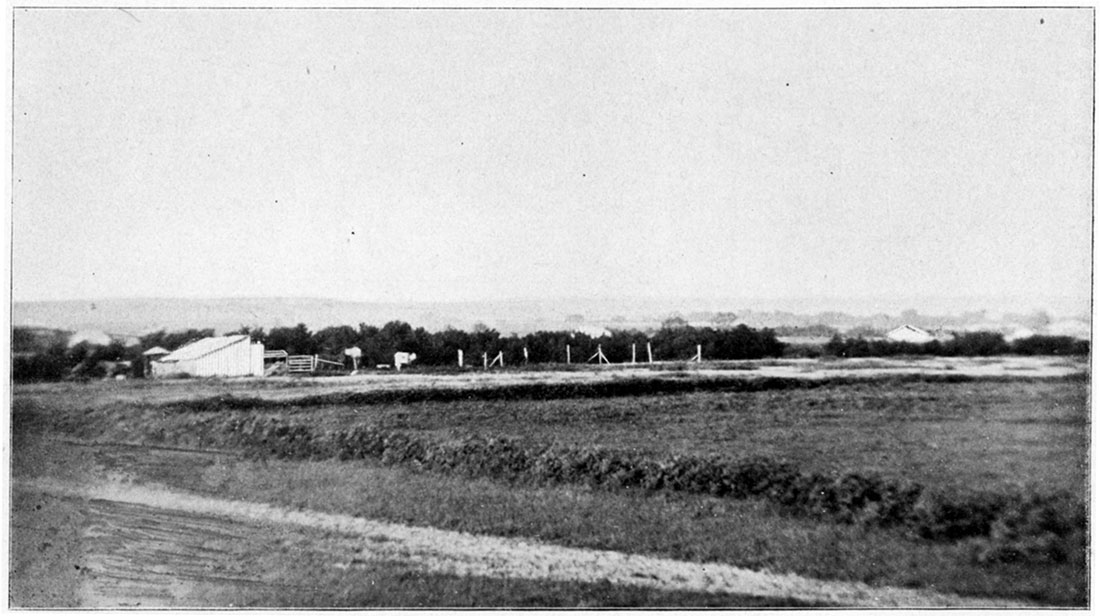 Black and white photo: distant Tertiary hills, Norton.