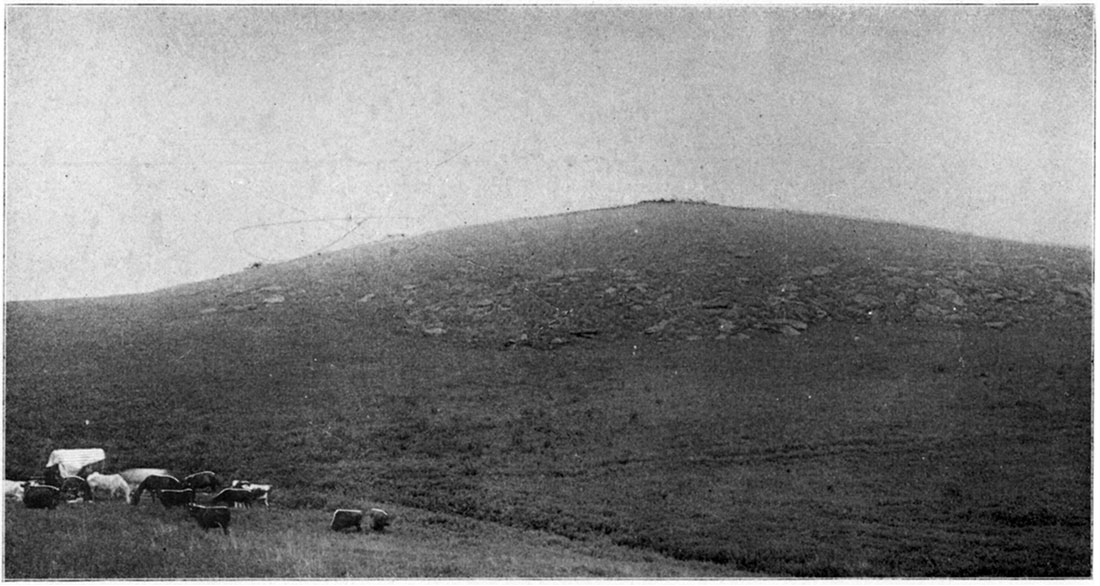 Black and white photo: Dakota Sandstone on top of Twin Hill, McPherson County.
