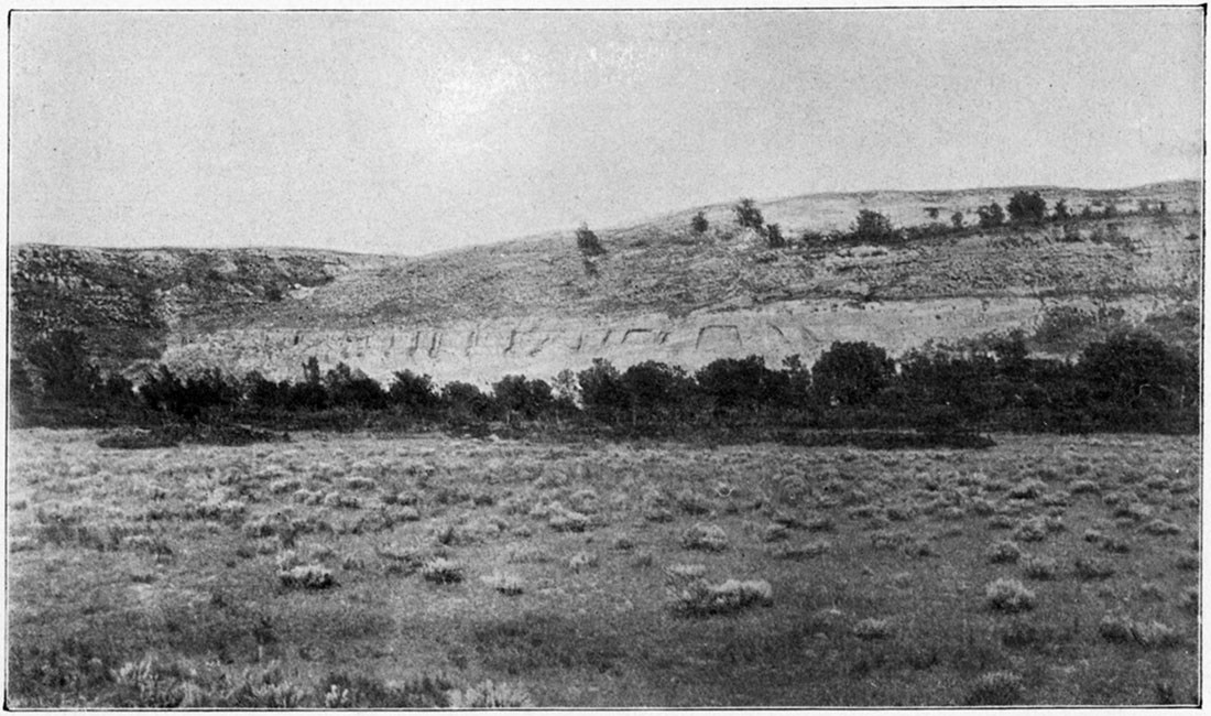 Black and white photo: Eastern side of the amphitheater.