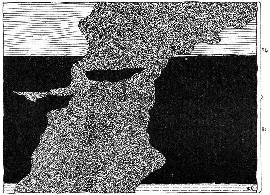 Horseback intersecting coal stratum, showing fragment of coal in matrix, Pittsburg.