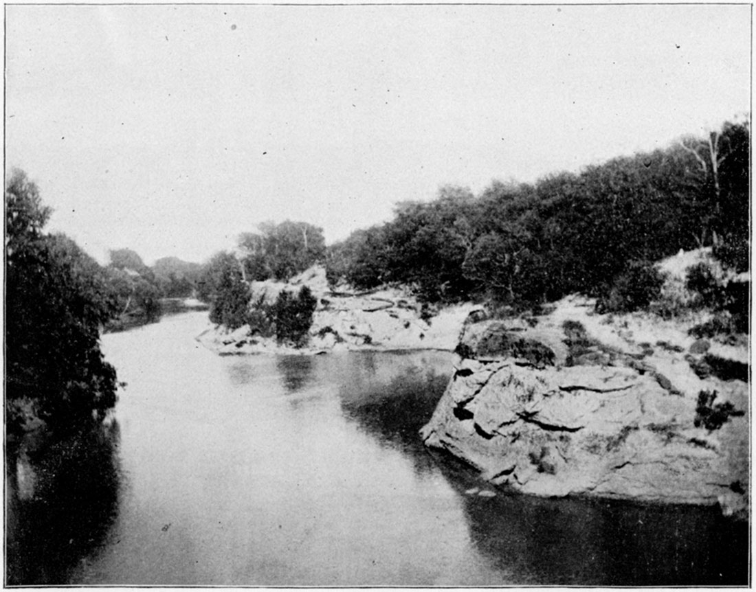 Black and white photo of Verdigris River and Independence Limestone.