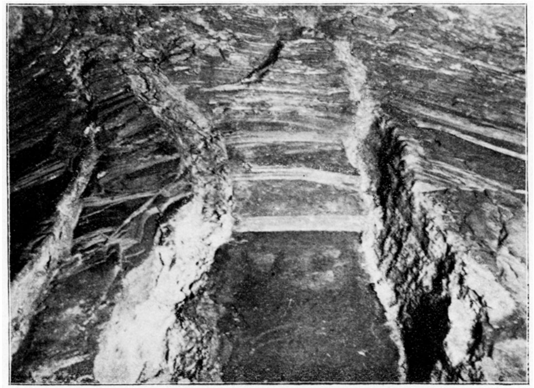 Black and white photo of Intersection of Coal and Horseback, as seen in Mine in Weir City.