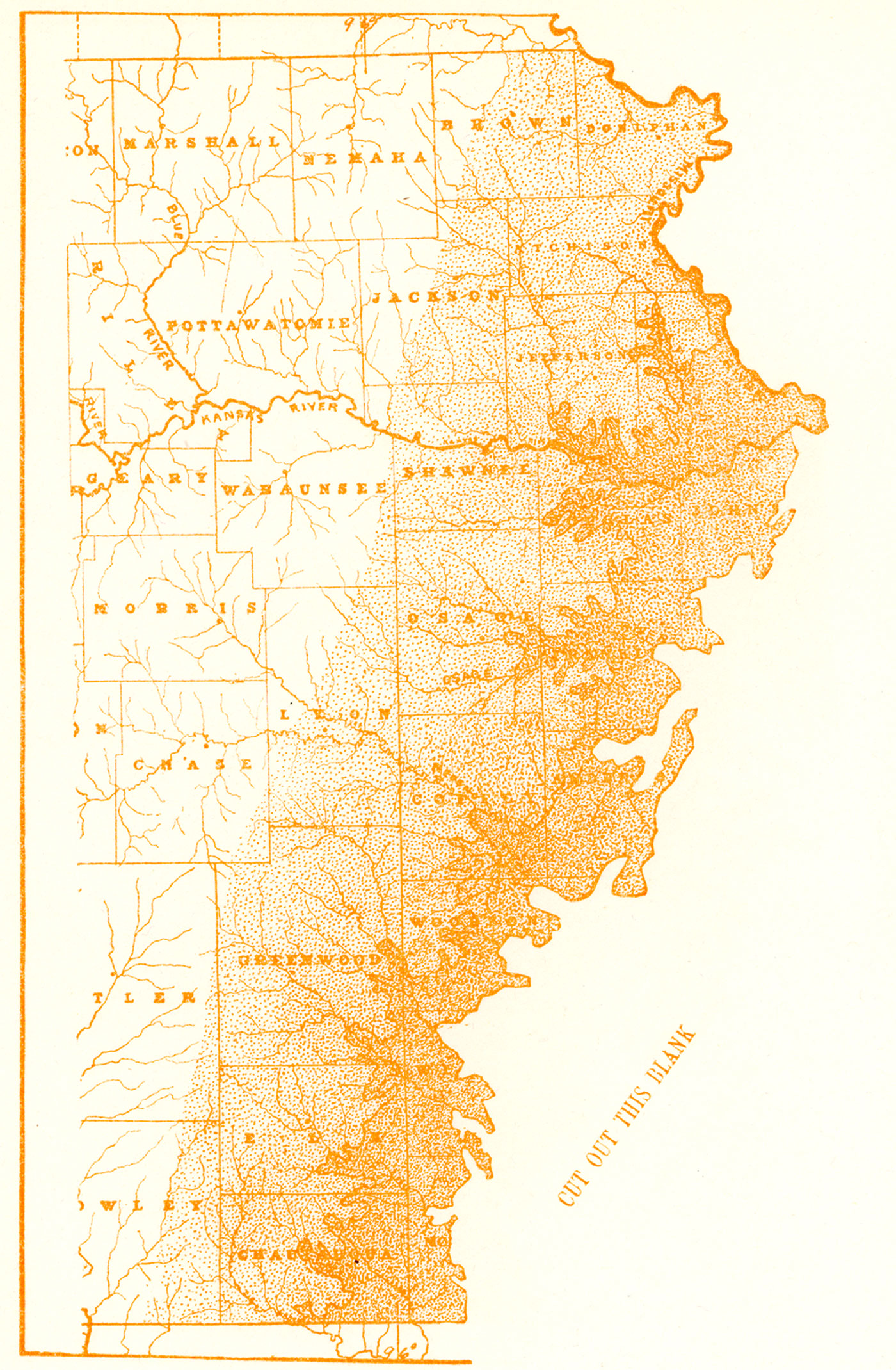 Coal map, Iola and Garnett Limestones.