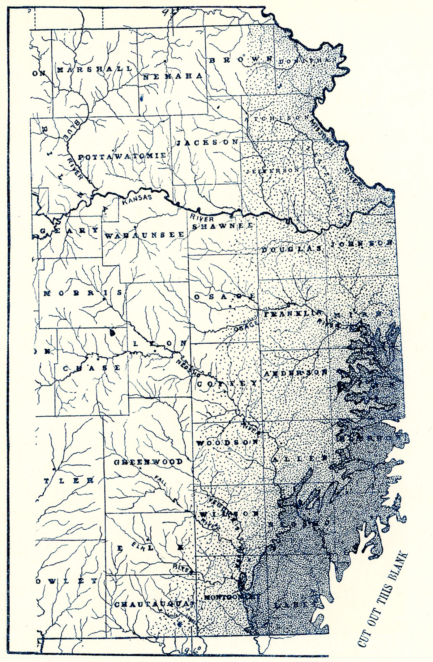 Coal map, Oswego and Pawnee Limestones.