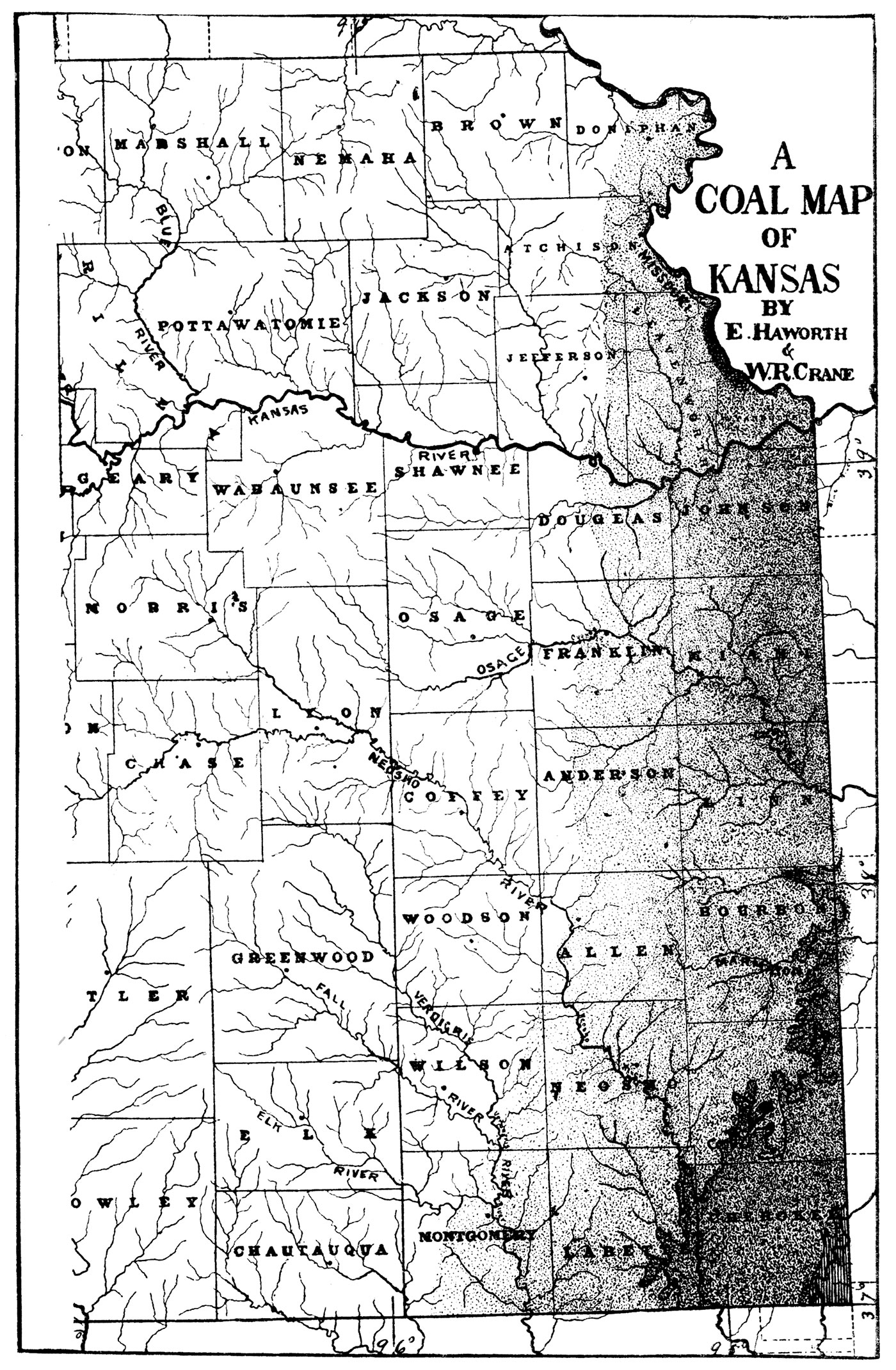 Coal map, Cherokee Shales.