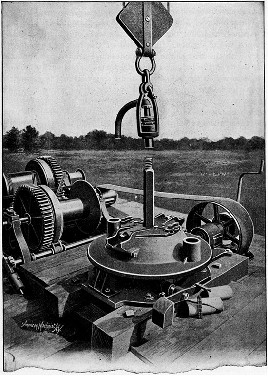 Black and white photo of Davis-Calyx Drill, Driving Mechanism