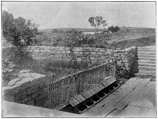 Black and white photo of The Seven Springs, Geuda Springs.