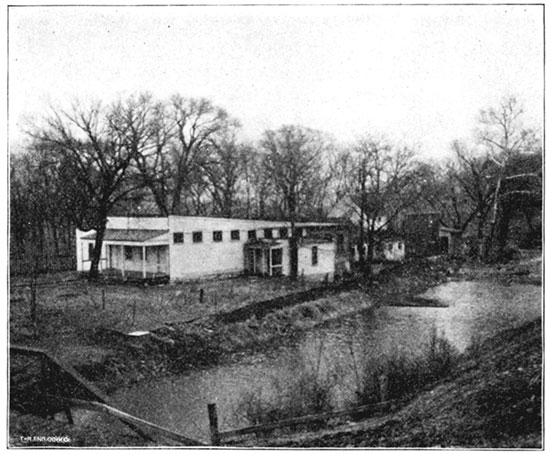 Black and white photo of Blazing's Artesian Wells, Riley County.