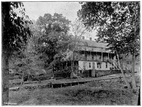 Black and white photo of Hotel at Sycamore Springs.