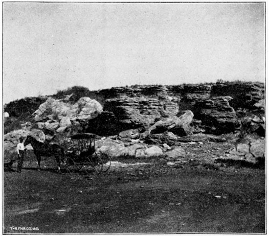 Black and white photo of Southern Exposure of Great Spirit Spring Mound.