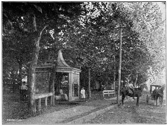Black and white photo of West Pavilion, Baxter Springs.
