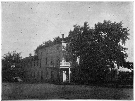 Black and white photo of The Springs Hotel, Baxter Springs.