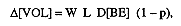 delta(vol) = W L D(BE)(1-p)