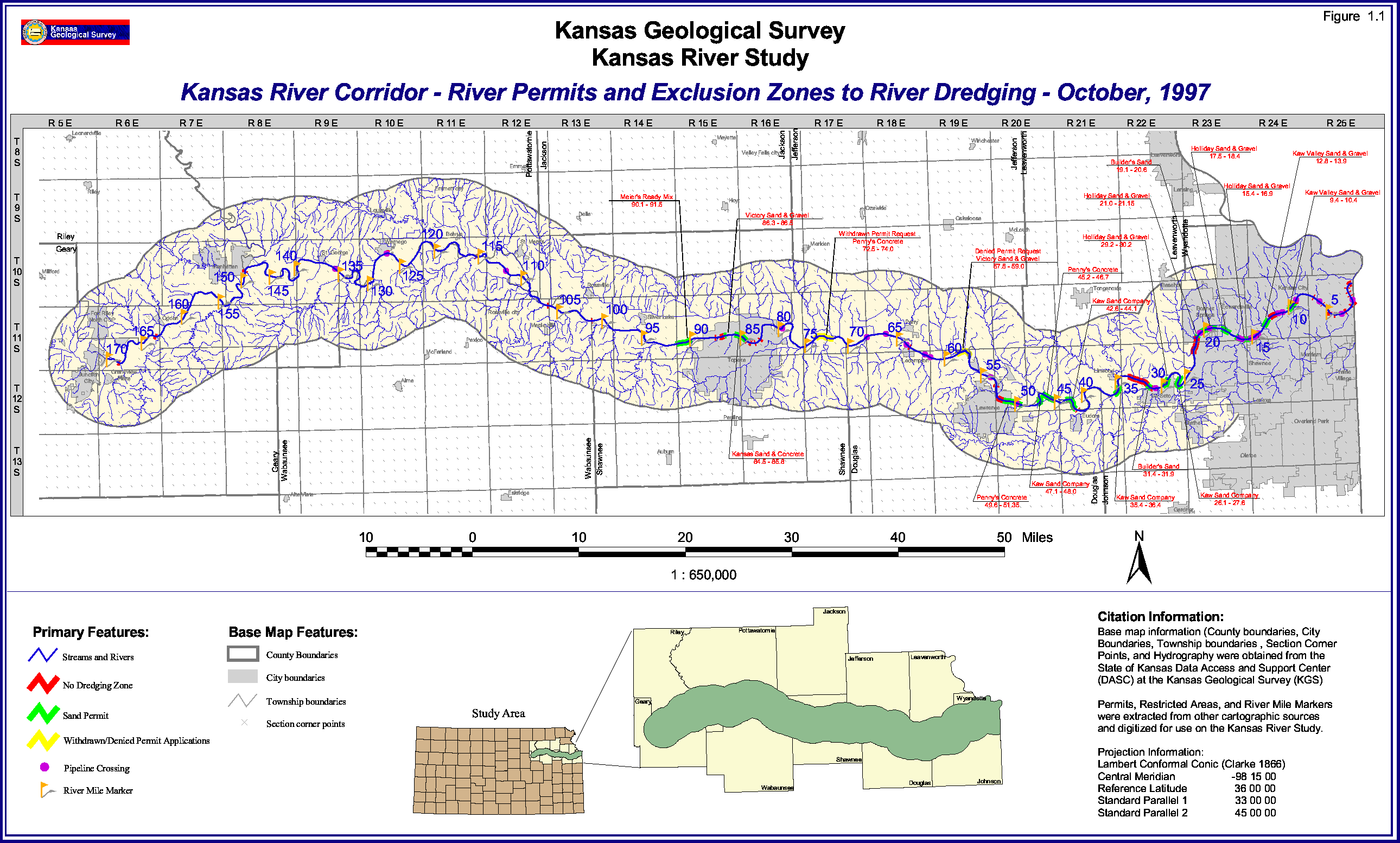 Map of Kansas River corridor