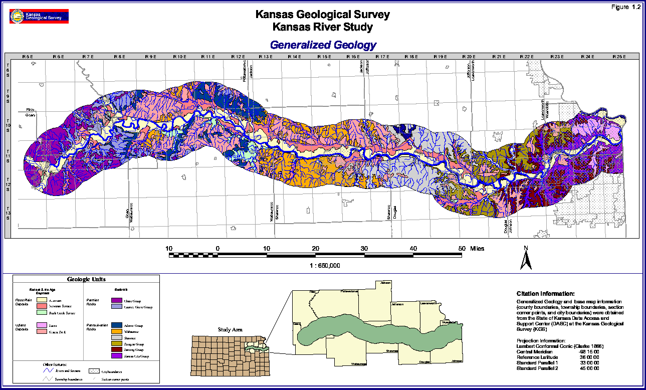 geologic map of Kansas River corridor