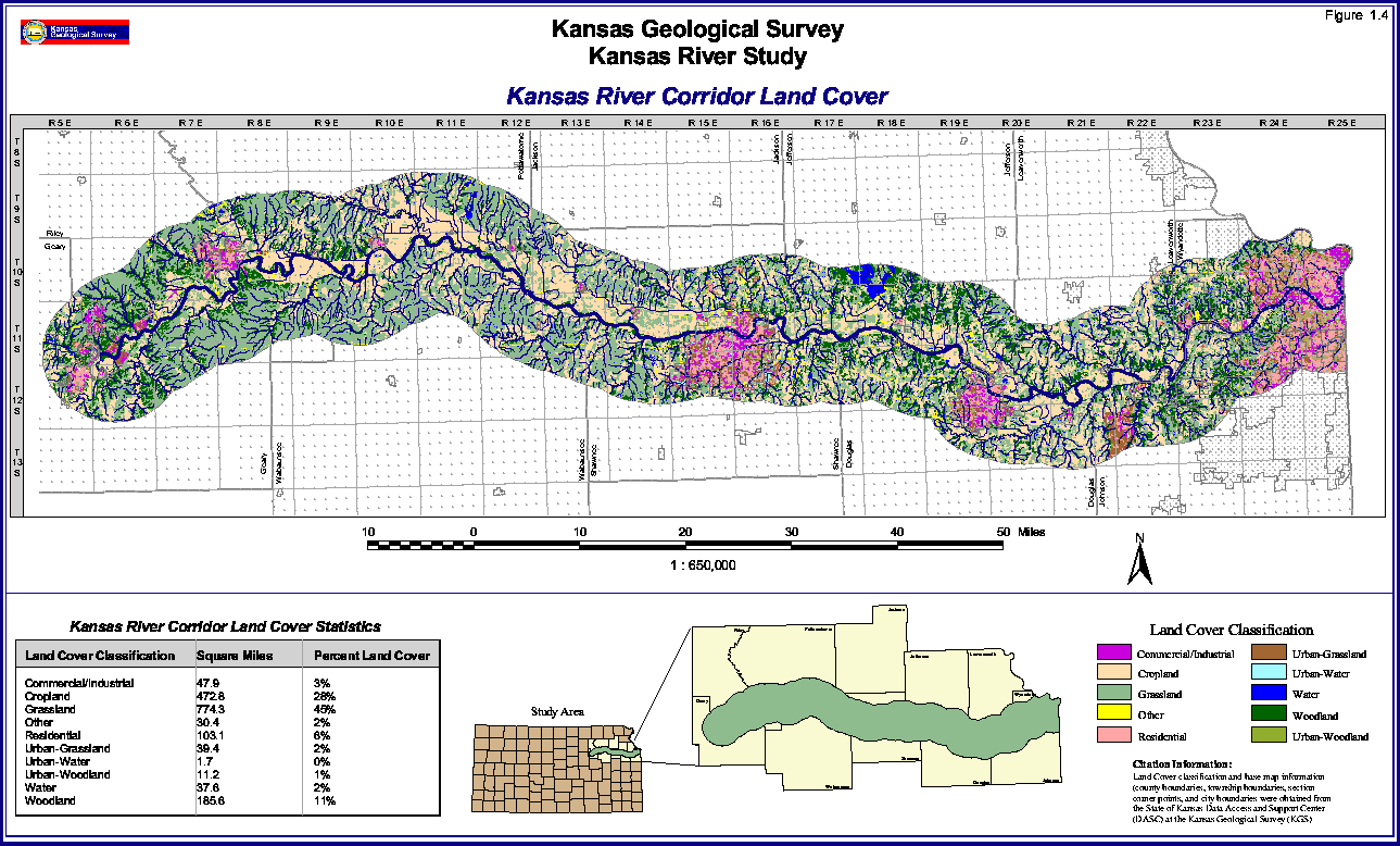 Land-cover map of the Kansas River corridor