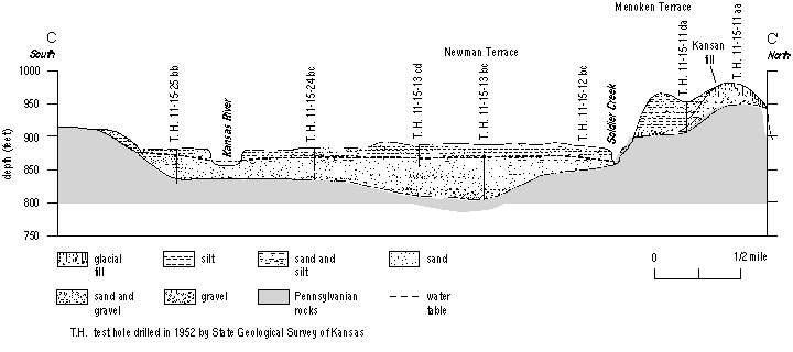 black and white cross section plot