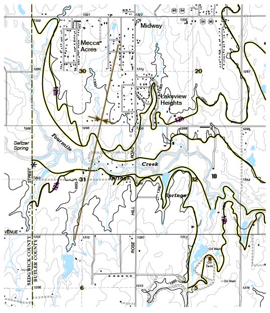 Black and white geologic map.