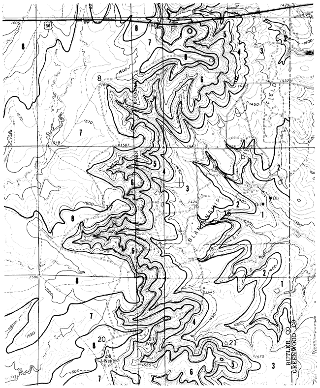 sample black and white geologic map.