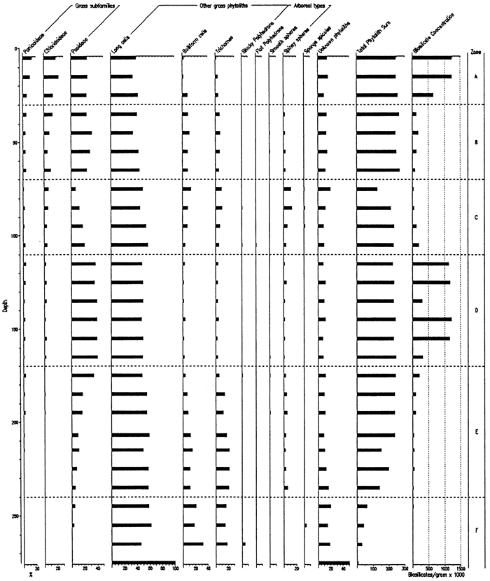 Phytolith Types and Sponge Spicules from the Bola Cemetery Site.