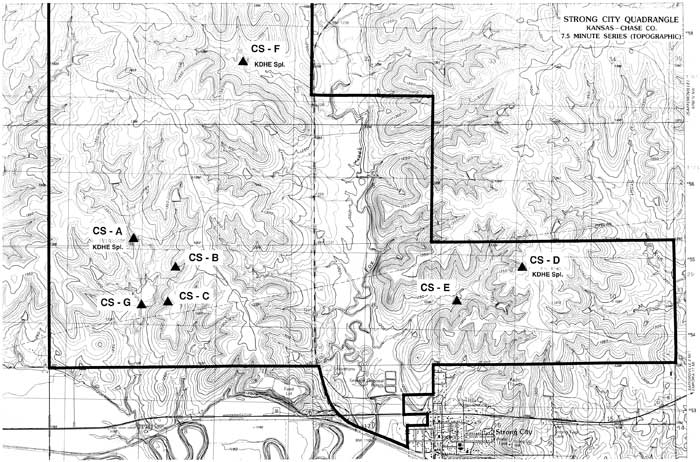 location map showing the 7 springs.