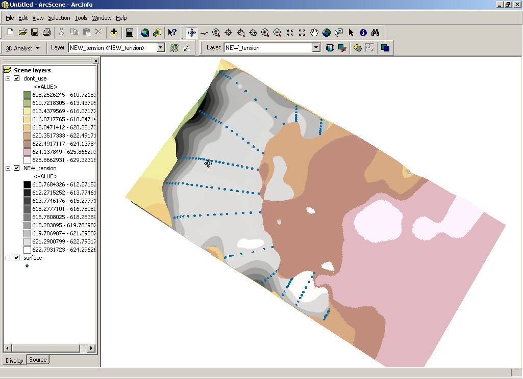 Screen view from Spatial Analyst software