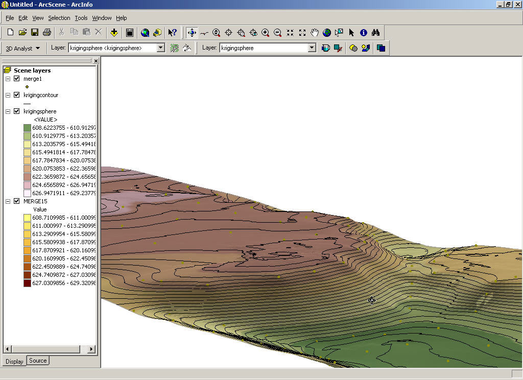 Screen view from Spatial Analyst software