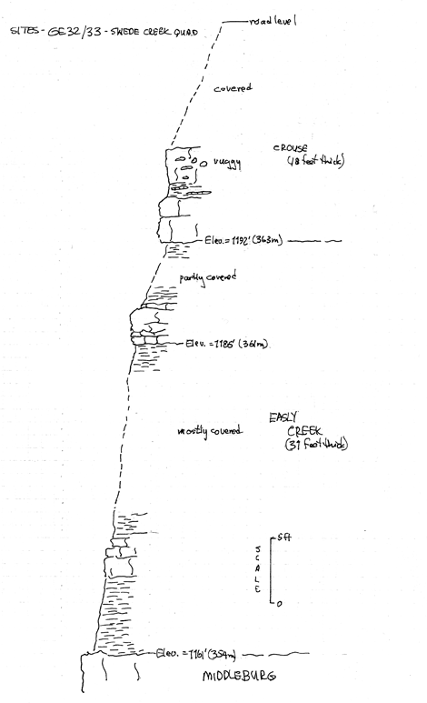 drawing of stratigraphic section