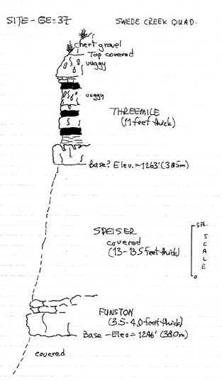 drawing of stratigraphic section