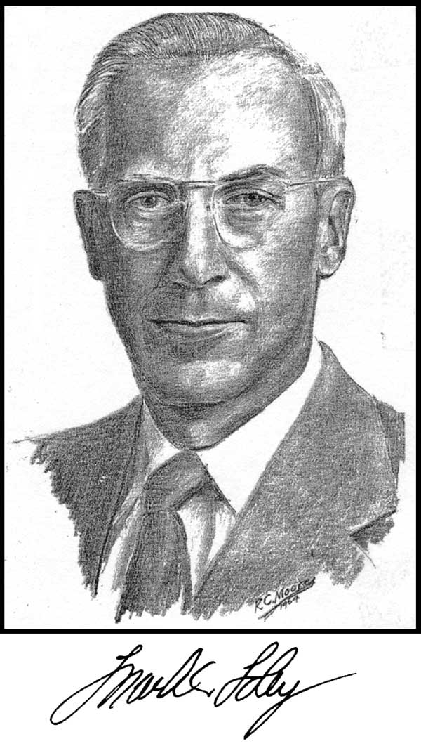 Sketch of Frank Foley and his autograph