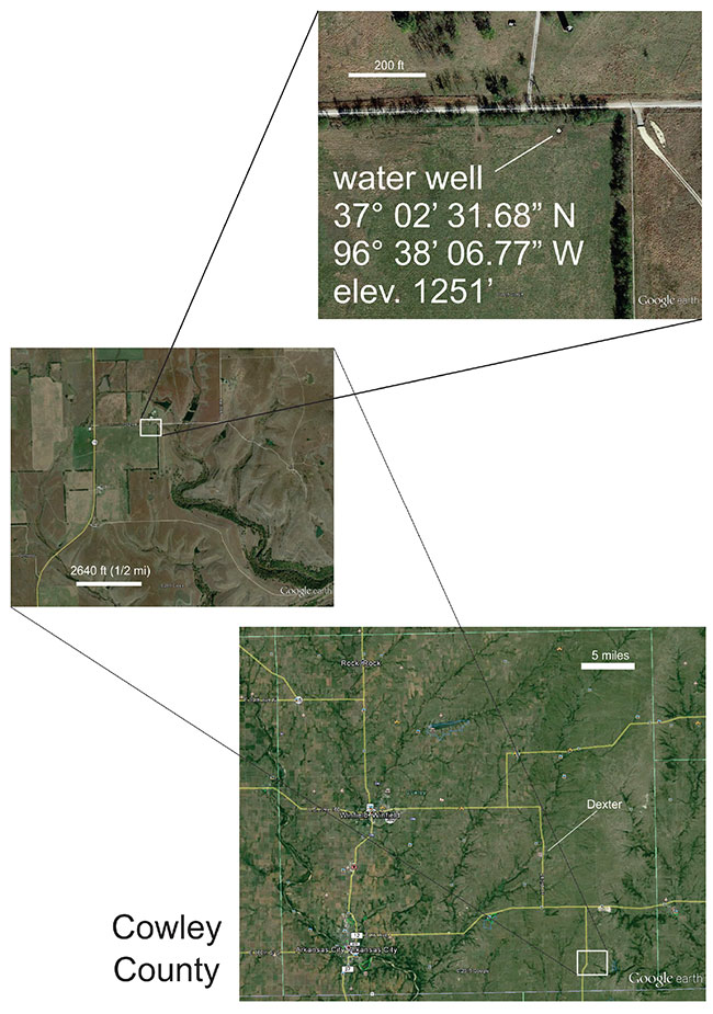 Aerial photos showing location of the water well.