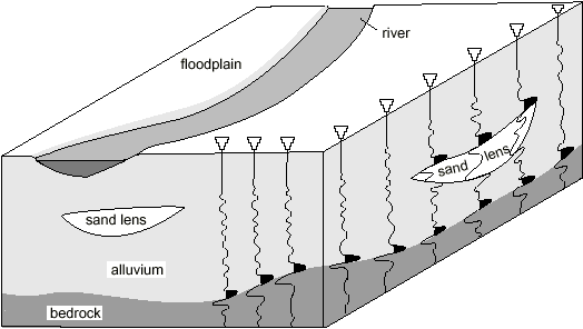 The seismic reflections help delineate rock structures and rock type changes in the subsurface