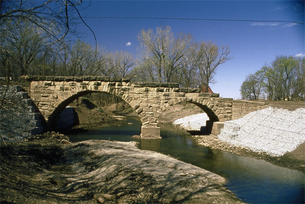 A limestone bridge crosses Diamond Creek in Chase County.