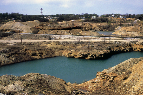 Tailings piles in Cherokee County.